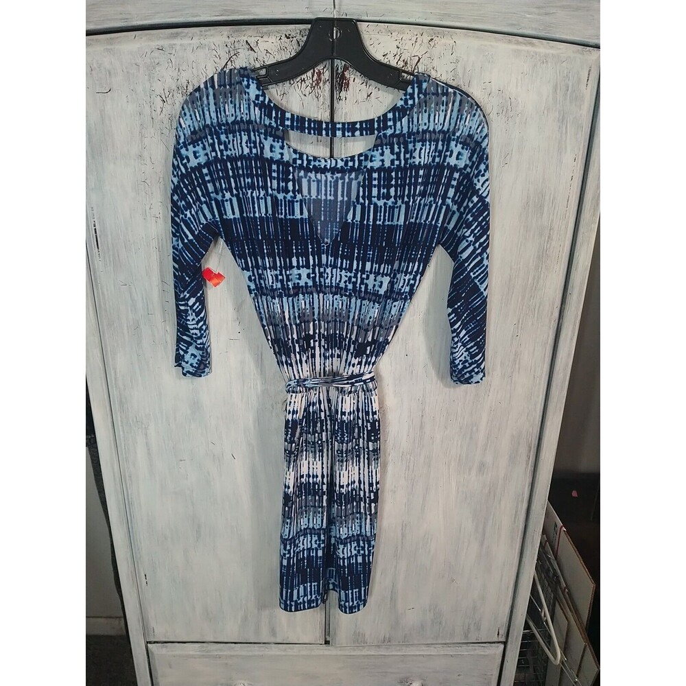 Guess Vneck Open Back Dress Size 0 Blue Classy Boho Beachy Feminine